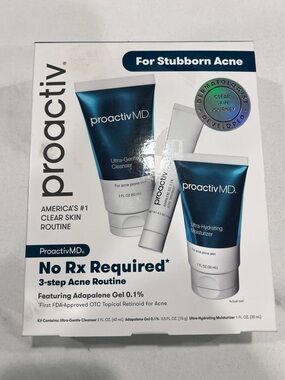 ProActiv 3 Step Stubborn Acne Skincare Routine NIB Cleanser, Gel, & Moisturizer